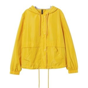 Divided H&M Yellow Lightweight Hoodie Windbreaker Jacket Size Small